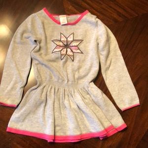 Gymboree gray peplum sweater w hot pink trim